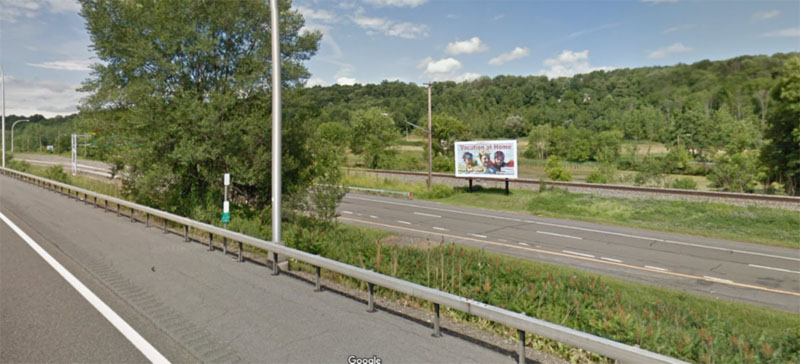 Google Street View of target billboard alongside highway and interstate